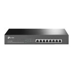 TP-Link PoE Switch 8-Port Gigabit, 8 802.3af/at PoE+ Ports up to 30 W For Each PoE Port and 153 W For All PoE ports, Metal Casing, 13 Inch RackMount/Desktop(TL-SG1008MP)