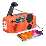 IQeer Portable Radio with NOAA Weather Alert,Hand Crank Radio with Solar Charger, Portable Battery Operated AM/FM/WB Shortwave Radio with LED Flashlight, USB Charger, SOS Alarms for Home Outdoor