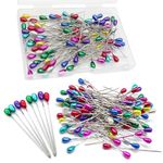 Straight Sewing Pins for Fabric, 200 Pcs Dressmaker Fabric Pins with Teardrop Head Quilting Pin Long for Sewing Clothes Dressmakers 2.2 inch