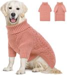 Queenmore XL Dog Sweater, Dog Christmas Sweater, Warm Soft Sweaters for Dogs Girl Boy, Knit Winter Coat for Extra Large Dogs, Pitbull, Boxer (Pink, XL)