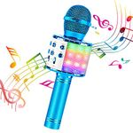 BlueFire 4 in 1 Handheld Karaoke Microphone, Portable Karaoke System with Speaker, Karaoke Machine Home KTV Player with Record Function for Android & iOS Devices (Blue)