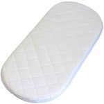 Moses Basket Memory Foam Mattress - Mothercare Baby Mattress | Pram Moses Basket Crib | Microfiber Fits | Pram Oval Shaped Bassinet Baskets with Quilted Washable Covers (66 x 28 x 4 cm)