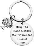 Huwujiu New Auntie Gifts for Sisters Friend Only the Best Sisters Get Promoted to Aunt Keyring New Auntie Keyring Gifts Aunt-to-be Gifts Pregnancy Announcement Gifts for Sister