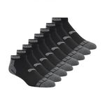 PUMA Men's 8 Pack Athletic Cushioned Quarter Crew Socks, Charcoal, 10-13