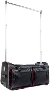 ecogear 28" Garment Rack Duffel, Rolling Luggage with In-line Wheels, Collapsible/Foldable Travel Bag for Easy-storage, Dance Duffel, Lightweight Aluminum Removable Costume Rack, Black/Pink, 28 x 15 x