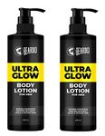 Beardo Ultraglow Body Lotion for Men's Skin | Intense Hydration for Winter | Ultra-light Weight & Instant Absorption| Heals & Repairs Skin | 250ml x 2