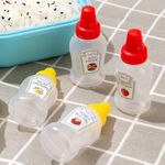 Cots and Cuddles 4pc Portable Mini Condiment Squeeze Transparent Sauce Bottles 25ml Refillable Jar for Travel, School Kids & Office Adults Bento Lunch Box