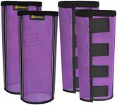 MIYABALA Fly Boots for Horses Set of 4,Extra Tough Mesh Horse Fly Boots with 2 Built-in Metal Supports,Breathable Fly Leggings for Horses with Fleece Trimming and Reflective Webbing (Purple, Medium)