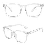 GQUEEN Fake Glasses Frame Fashion Eyeglasses Vintage Retro Non Prescription Clear Glasses Women Men,PE2