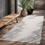 the carpet Mistra Robust Outdoor Rug, Modern, Weatherproof and UV-Resistant, for Balcony, Patio and Conservatory, But Also Suitable for Kitchen or Dining Room, Cream, 80 x 200 cm