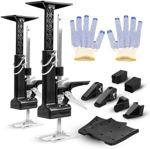 BuildCore Cabinet Jacks for Installing Cabinets, 2-Pack Labor Saving Cabinet Jack Heavy Duty Arm Jack with 359 LB Support and Adjustable 23.4" Lift, Hand Lifting Tool for Drywall Cabinet Installation