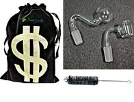 Newzenx® Glass Oil Meth Crystal Honey Dab Rigs Male Connector (14mm Joint/3 Inch/1+1) Included Velvet Pouch & Accessories