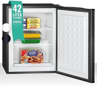 Bomann Gefrierbox klein mit 42L Nutzinhalt, Mini Gefrierschrank mit 2 herausnehmbaren Gitterablagen, Gefrierschrank mit wechselbarem Türanschlag & stufenloser Temperaturreglung, GB 7236 schwarz