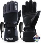 3.0 Heated Ski Gloves for Men&Women, 7.4V 3000mAh Anti-Freeze Battery, PD Fast Charging & Bluetooth APP Control,Waterproof Goat Leather,3M Thinsulate,Windproof Gloves for Skiing, Hiking&Outdoor Work