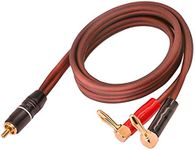 XMSJSIY Banana Plug to RCA Speaker Cable,Speaker Wire RCA Male to Banana Plugs(2banana) 4mm OFC HiFi Speaker Wire 3.28FT (1m)