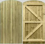 Wooden Featheredge Doom Garden Gate Pedestrian Gate Wooden Pressure Treated 6ft 180cm,(180cm High x 60cm wide x 6cm Deep) (180cm High x 99cm Wide x 6cm Deep)