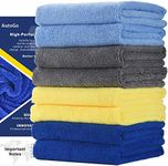 AutoGo Microfiber Cleaning Cloth 16x16 Inch 8 Pack, Multipurpose Cleaning Rags for House Housekeeping Dusting, Absorbent Lint Free Streak Free Hand Towel (4 Colors)