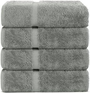 Luxury Hotel & Spa Towel 100% Genuine Turkish Cotton (Bath Towel - Set of 4, Gray)