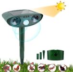 Updata Cat Repeller Solar Powered Ultrasonic Animal Repeller, PIR Smart Motion Sensor with Waterproof and LED Flash Light, Fox Cat Dog Rat Snake Bird Squirrel Deterrent