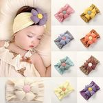 Glamifirsto Nylon Newborn Headbands Hair Bows Elastics Soft Bands Headwraps For Newborns Infants Toddlers Kids Baby Elastic Turban Headwrap Hair Accessories Pack Of 6,Multi