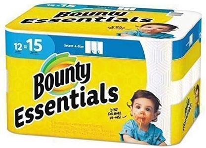 Bounty 75720 Essentials Select-A-Size Paper Towels, 2-Ply, 78 Sheets/Roll, 12 Rolls/Carton, 12 Count (Pack of 1)