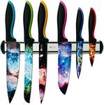 CHEF'S VISION Cosmos Knife Set Bundle With BEHOLD Wall-Mounted Magnetic Holder Silver