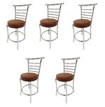 P P CHAIR Dining Chrome Steel Dining Chair Garden Chair Patio Chair for Home Dining Tables Heavy Duty (Tan, 5)