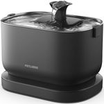 PETLIBRO Dockstream Wireless Cat Water Fountain, 2.5L Battery Operated Pet Drinking Fountain, Motion Sensor & Continuous Flow, Quiet Stainless Steel Tray, BPA-Free, Easy to Clean – Black