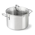 Calphalon Classic Stainless Steel Cookware Stock Pot, 6 Quart, Silver