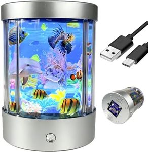 Fake Fish Tank Lamp - Moving Fish Aquarium Night Light, USB/Battery Powered