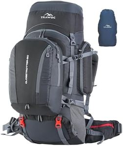 TRAWOC GLOBETROTTER 80 Liter (70+10) Internal Metal & Fiber Frame Rucksack Bag for Men & Women Trekking, Hiking Travel Backpack with Detachable Daypack, Rain Cover and Shoe Compartment, Grey