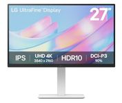 LG 27" 4K UHD Ultrafine™ Monitor (27US550-W), 3840 x 2160 IPS Display 5ms 60Hz HDR 10, Tilt/Height/Swivel/Pivot Adjustment DisplayPort, HDMI, White
