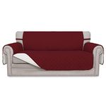 Easy-Going Sofa Slipcover Reversible Loveseat Sofa Cover Couch Cover for 2 Cushion Couch Furniture Protector with Elastic Straps for Pets Kids Dog Cat (Medium XL, Christmas Red/Ivory)