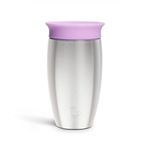 Munchkin Miracle 360 Cups, Stainless Steel Toddler Cup, BPA Free Baby & Toddler Sippy Cup, Non Spill Cup, Dishwasher Safe Baby Cup, Leakproof Childrens Cups, 12+ Months - 10oz/296ml, Purple