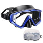 AQUA A DIVE SPORTS Diving mask Anti-Fog Swimming Snorkel mask Suitable for Adults Scuba Dive Swim Snorkeling Goggles Masks (Blue)