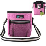 PetAmi Dog Treat Pouch, Pet Treat Pouch for Training, Dog Walking Bag Holder for Kibbles, Pet Food Toy, Dog Trainer Essentials Supplies, Poop Bag Dispenser, 3 Ways to Wear (Pink)