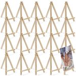 THE TWIDDLERS - 20 Mini Wooden Easel Display Stands, Photo Holder, for Weddings & Events, Table Number Holders - 16 x 9.5 cm