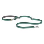 RUFFWEAR Switchbak Dog Lead, Double Ended Lead for Dogs, Strong Adjustable Dog Lead, Hand Held Over Shoulder or Waist Worn Hands-Free Dog Training Lead, 0.8-2.1m No Tangle Dog Leash, River Rock Green