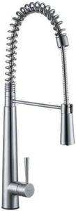 ALFI brand AB2039 Solid Stainless Steel Commercial Spring Kitchen Faucet with Pull Down Spray