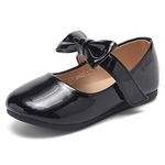 CIOR Toddler Girls Ballet Flats Shoes Ballerina Bowknot Jane Mary Wedding Party Princess DressU1U1DNDGZX01-Black-25