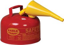 Eagle UI-25-FS Type I Metal Safety Can with F-15 Funnel, Flammables, 11-1/4" Width X 10" Depth, 2-1/2 Gallon Capacity, Red