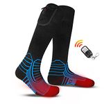 Dr.warm Wireless Heated Socks, Remote Control 2600mAh 7.4V Rechargeable Battery Thermal Foot Warm Heating Sock for Cold Winter Men Women Kids (X-Large)