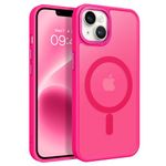 BENTOBEN Case for iPhone 14, [Compatible with MagSafe] Slim Fit Translucent Matte Anti Slip Shockproof Women Men Girls Boys Protective Case Cover for iPhone 14 6.1", Hot Pink