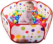 Kids Ball Pit, Large Pop Up Toddler Ball Pits Tent for Toddlers Girls Boys for Indoor Outdoor Baby Playpen w/Zipper Storage Bag Maded by EocuSun, Balls Not Included (Red)