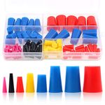 Swpeet 100Pcs High Temp Silicone Rubber Protective Tapered Plug Assortment Kit, Masking System Kit Perfect for Powder Coating, Painting, Anodizing, Plating & Media Blasting