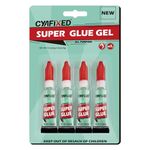 CYAFIXED Super Glue Gel, All-Purpose Superglue, Cyanoacrylate Instant Adhesive for Plastic, Wood, Metal, Repair - Four 3 Gram Tubes, Clear