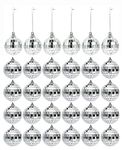 30 PCS Mini Disco Ball Ornaments,Decorative Mirror Ball,Silver Mirror Disco Ball,Disco Ball Christmas Ornament,The Best Decoration for Various Festivals, Birthdays, Weddings, Music and Dances