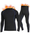 SIMIYA Thermal Underwear Set for Men Long Johns with Fleece Lined Base Layer Top Bottom Set for Winter Running Hiking