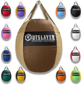 OutSlayer Wrecking Ball Heavy Bag 70 Lb - Boxing, MMA, Muay Thai Training - Custom Colors - Unfilled/Soft/Filled - USA Made (Brown/Beige, Filled)