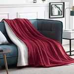 Walensee Sherpa Fleece Blanket (King Large 230x270 cm Red) Plush Throw Fuzzy Super Soft Reversible Microfiber Flannel Blankets For Couch, Bed, Sofa Warm and Cozy For All Seasons